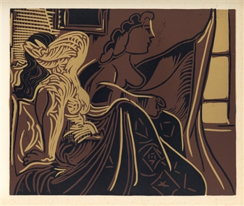 Pablo Picasso linocut Two Women at the Window